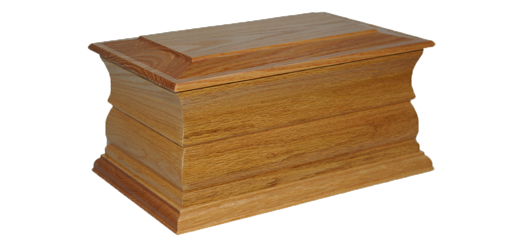Solid wood casket for cremated remains