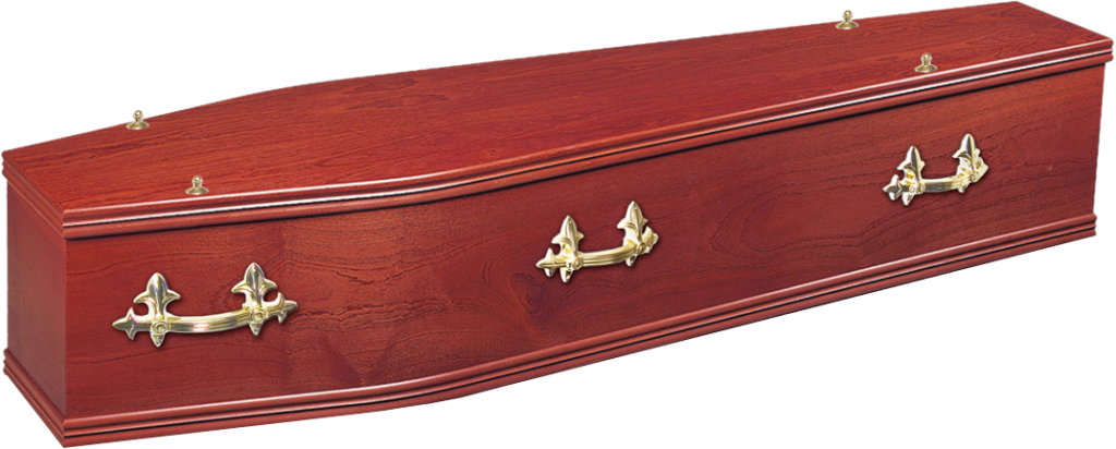 Wood veneered coffin