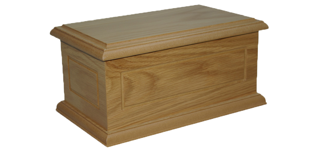 Veneered cremated remains casket